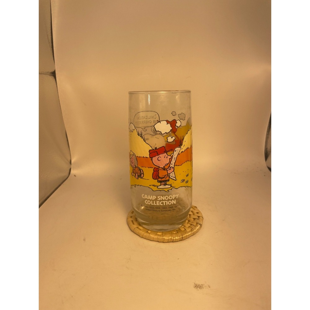 McDonalds Camp Snoopy Glass 80s Collectible Kitchen Barware Vintage Rare